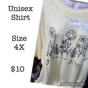 Yellow Grow In Grace Floral Graphic Shirt 4X